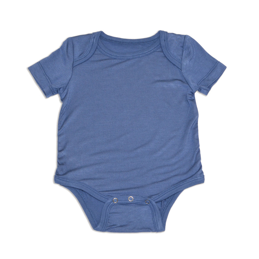 Bamboo Short Sleeve Onesie (Galactic Blue)