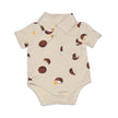 Bamboo Short Sleeve Polo Onesie (Coconut Print)