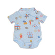 Bamboo Short Sleeve Polo Onesie (Funland Print)