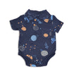 Bamboo Short Sleeve Polo Onesie (Lost in Space Print)