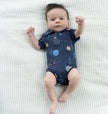 Bamboo Short Sleeve Polo Onesie (Lost in Space Print)