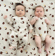 Bamboo Short Sleeve Ruffle Onesie (Coconut Print)