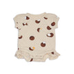 Bamboo Short Sleeve Ruffle Onesie (Coconut Print)