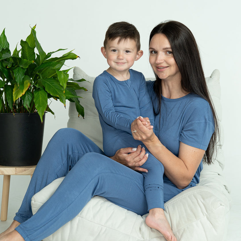 Bamboo 2-way Zipper Romper (Galactic Blue)