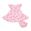 Bamboo Flutter Sleeve Tiered Dress with Bloomer (Sweet Shop Print)