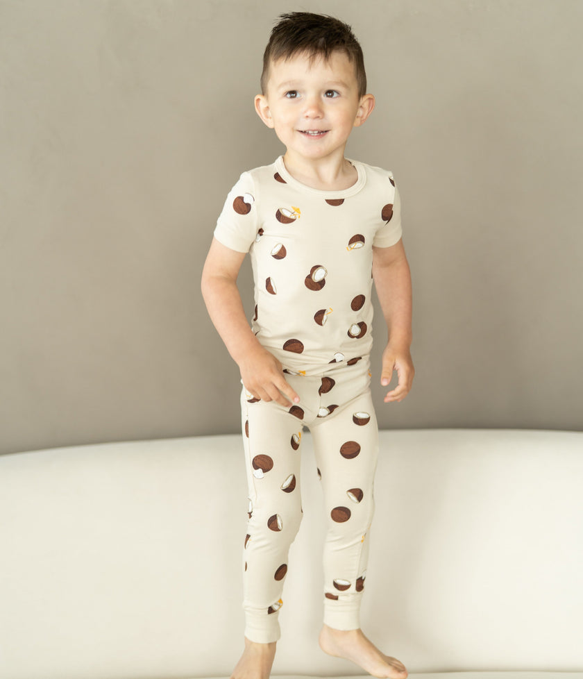 Bamboo Short Sleeve Pajama Set (Coconut Print)