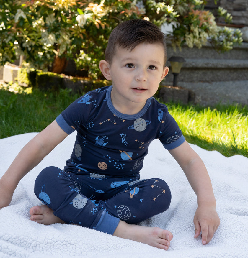 Bamboo Short Sleeve Pajama Set (Lost in Space Print)