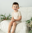 Bamboo Short Sleeve Top & Shorts Pajama Set (Almond Milk)