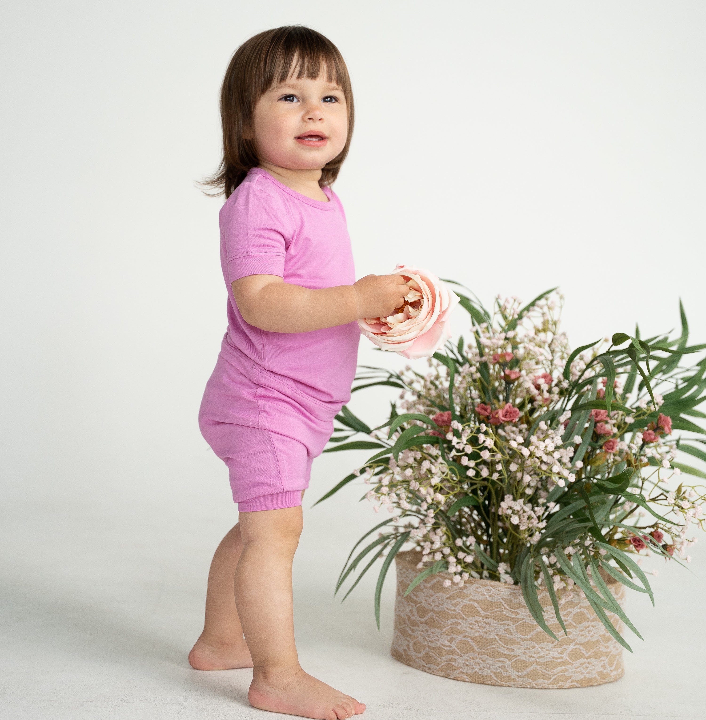 Bamboo Short Sleeve Top & Shorts Pajama Set (Crocus)