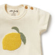 Lemon Leaf Embroidered Organic Tee | Wilson + Frenchy