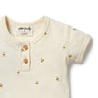 Bee Mine Organic Henley Bodysuit | Wilson + Frenchy