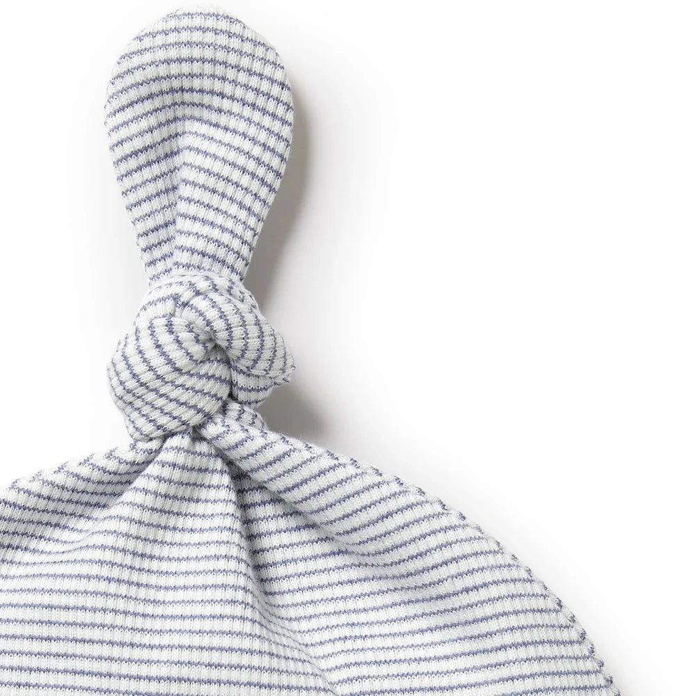 Organic Stripe Rib Knot Hat | Rain Drop | Wilson + Frenchy