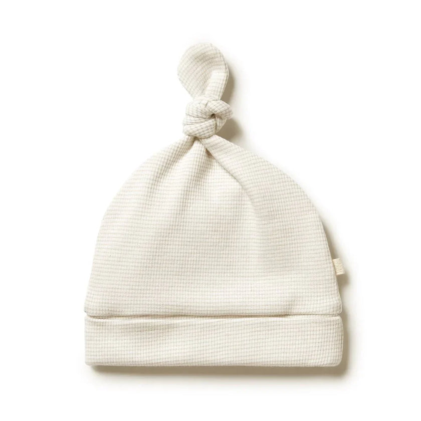 Organic Stripe Rib Knot Hat | Oatmeal | Wilson + Frenchy