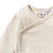 Organic Stripe Rib Kimono Bodysuit | Oatmeal | Wilson + Frenchy