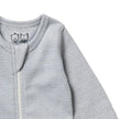 Organic Stripe Rib Zipsuit with Feet | Rain Drop | Wilson + Frenchy