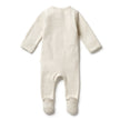 Organic Stripe Rib Zipsuit with Feet | Oatmeal | Wilson + Frenchy