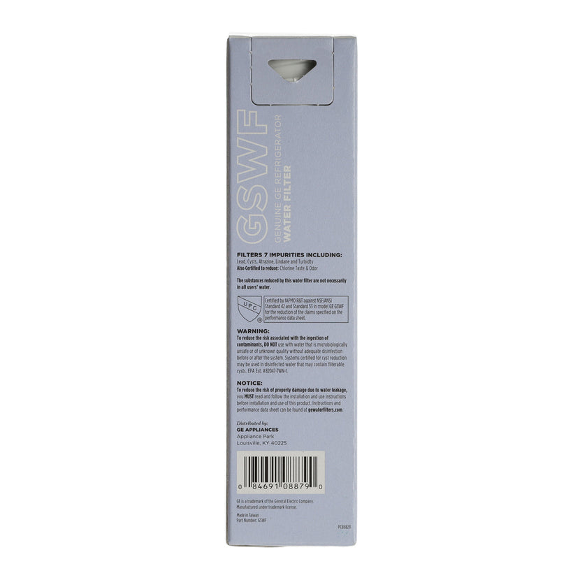 Filtre de réfrigérateur GE SmartWater GSWF, Numéro de pièce : WG03F00675