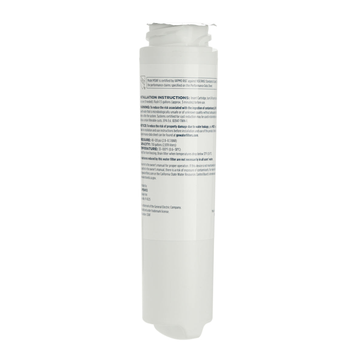 Filtre de réfrigérateur GE SmartWater GSWF, Numéro de pièce : WG03F00675