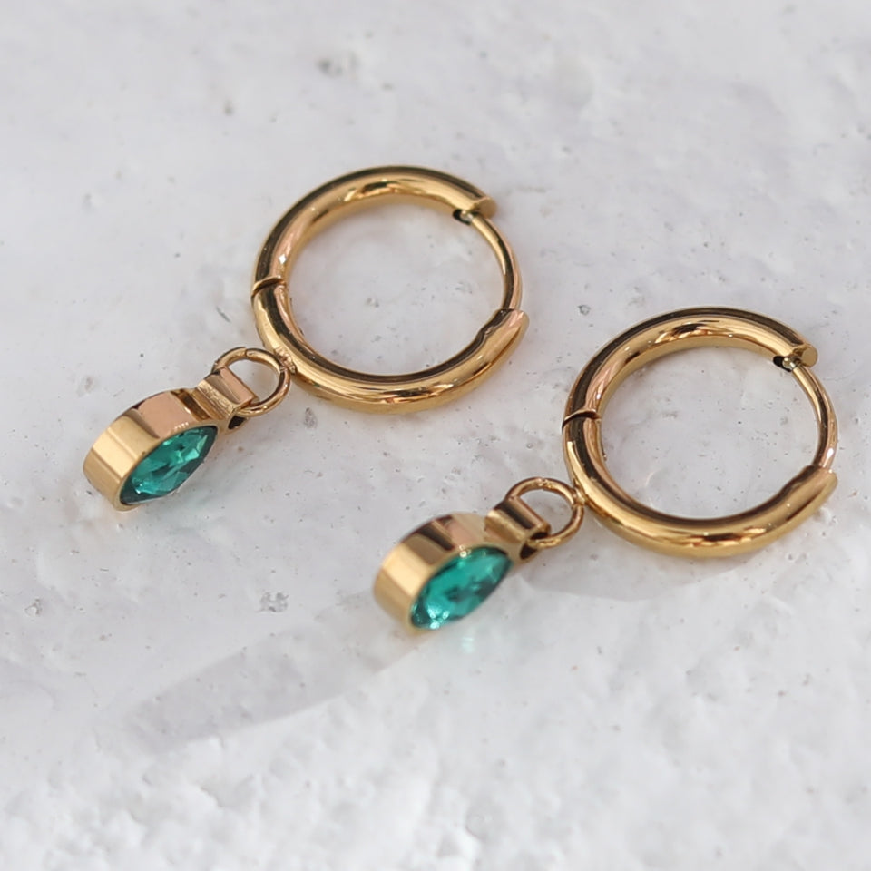Boucles d'oreilles en cristal d'émeraude encapsulé WINNIE