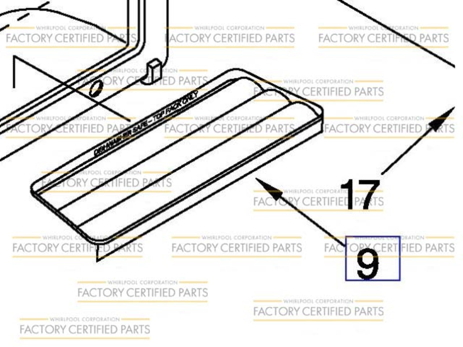 Grille de trop-plein WP2206670B pour réfrigérateur Whirlpool