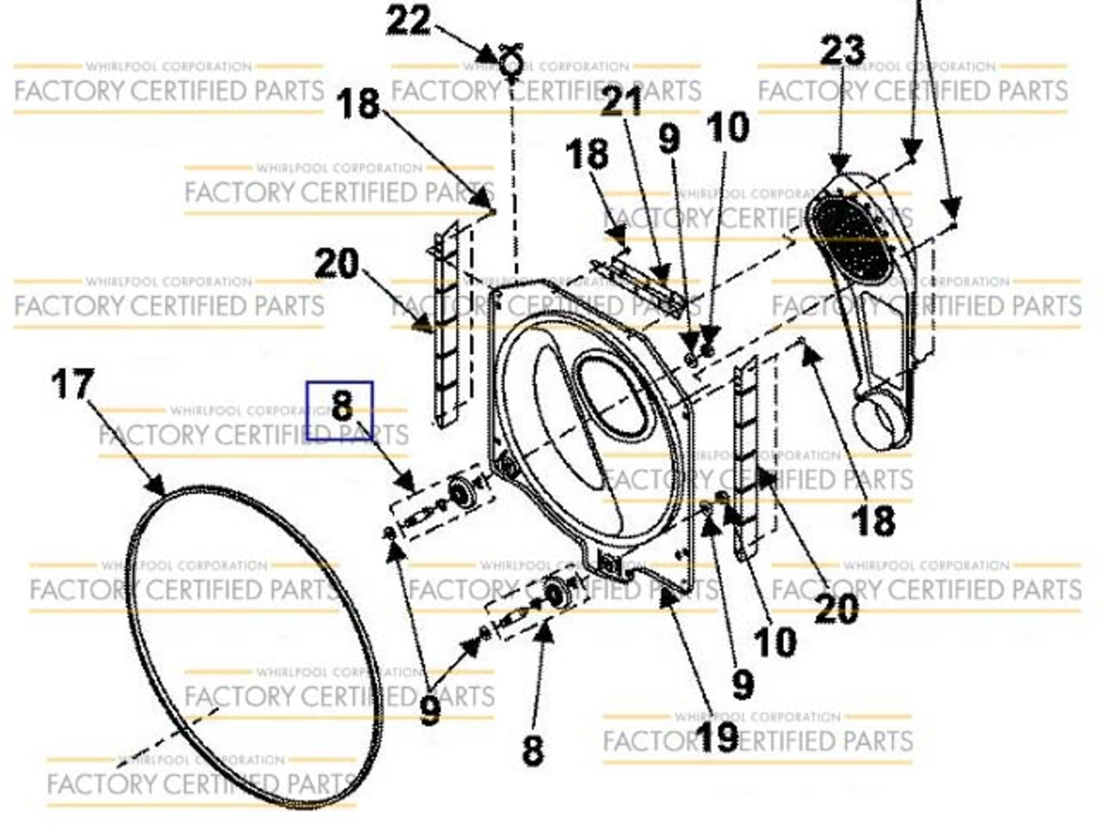 WPW10177428 Dryer Support Part for Whirlpool