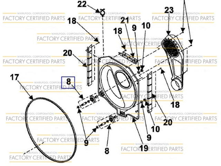 WPW10177428 Dryer Support Part for Whirlpool