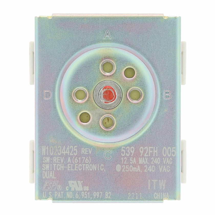 Whirlpool WPW10234425 Range Cooktop Infinite Switch Part