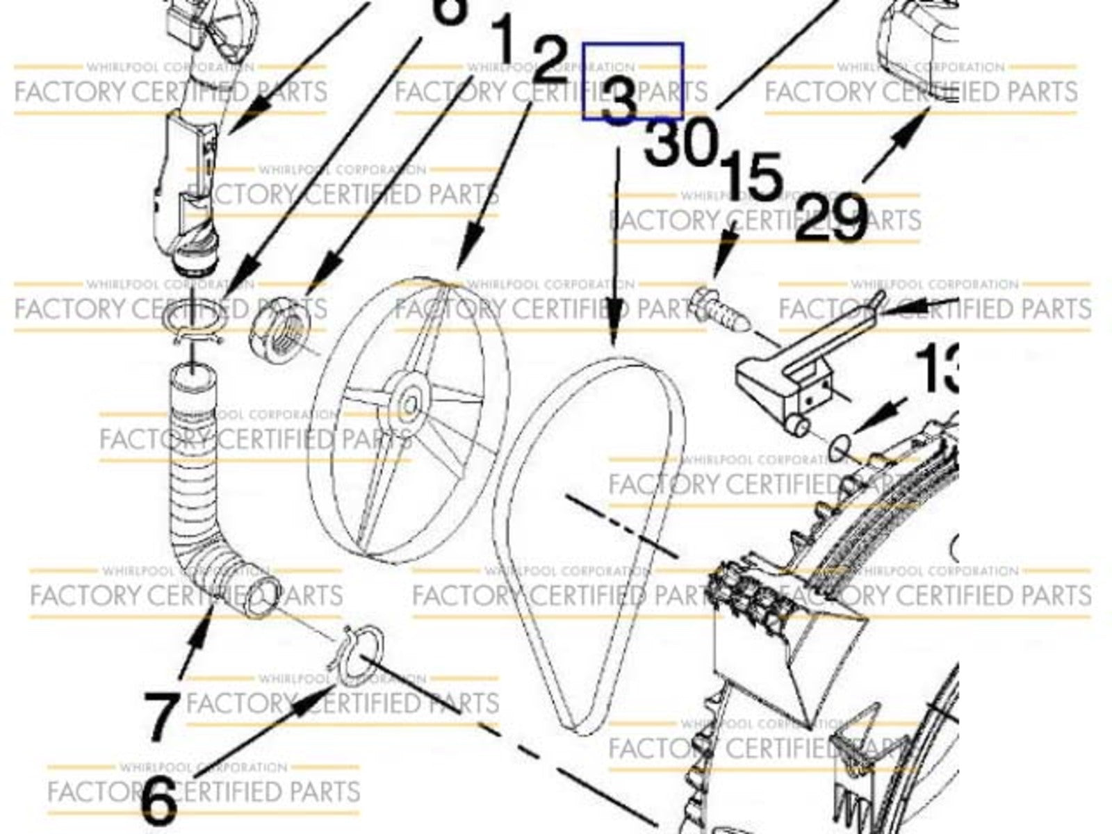 WPW10388418 Drive Belt for Whirlpool Washer