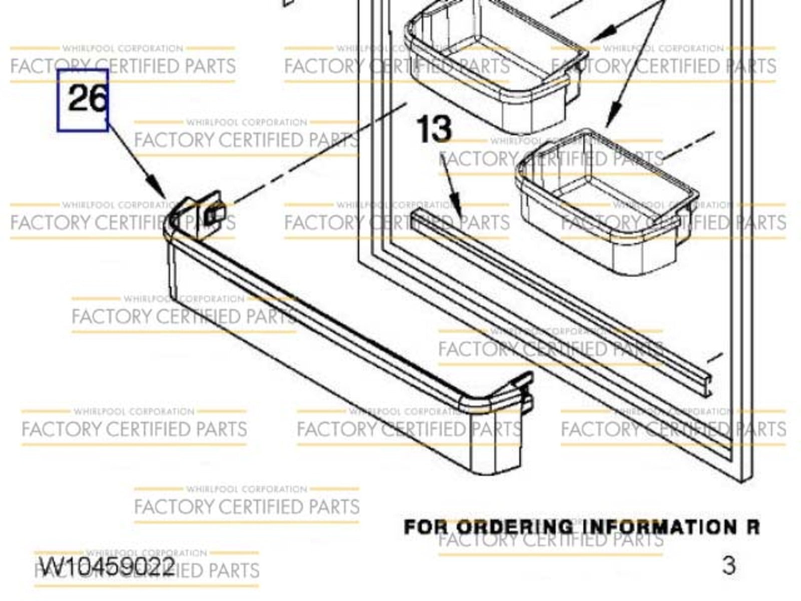 Bande de finition de porte de réfrigérateur transparente Whirlpool WPW10468559