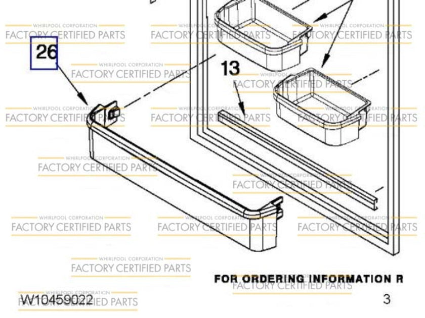 Bande de finition de porte de réfrigérateur transparente Whirlpool WPW10468559