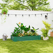 6 x 3 x 1ft Galvanized Raised Garden Bed, Reinforced Outdoor Planter Box with Open Bottom, Green
