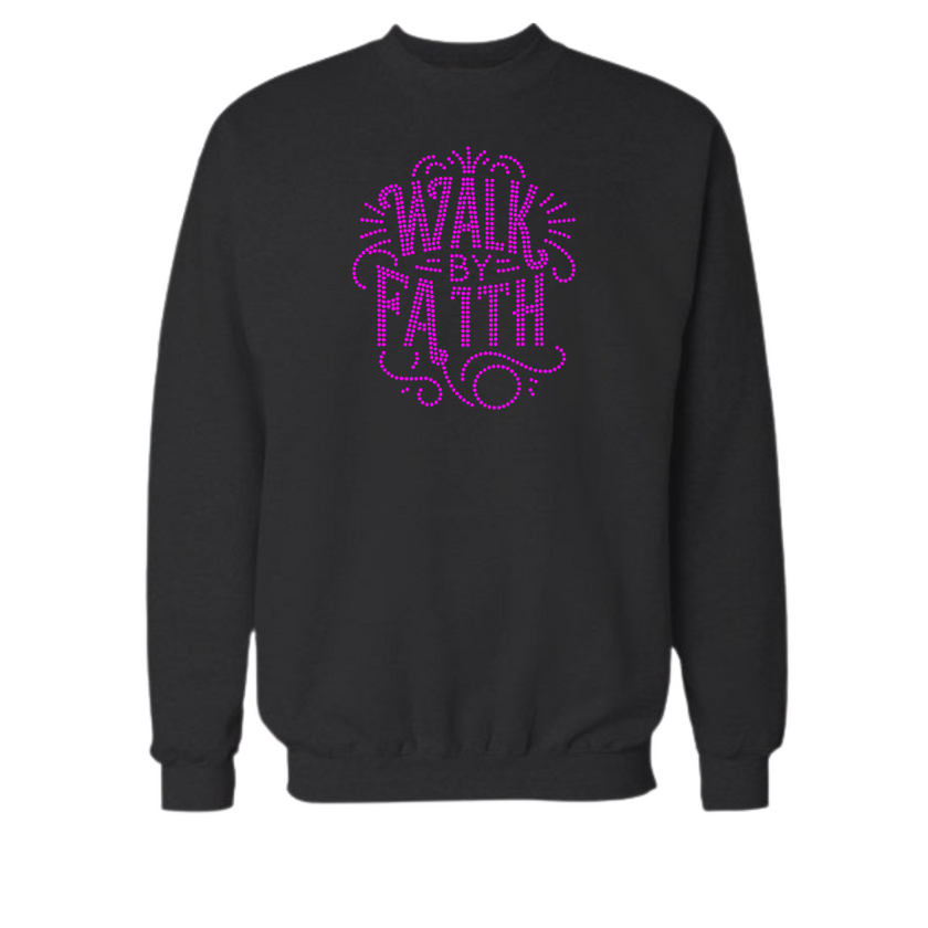 Walk by Faith Rhinestone Shirt – Christian Inspirational Sparkle Bling Tee | Blingdazzel