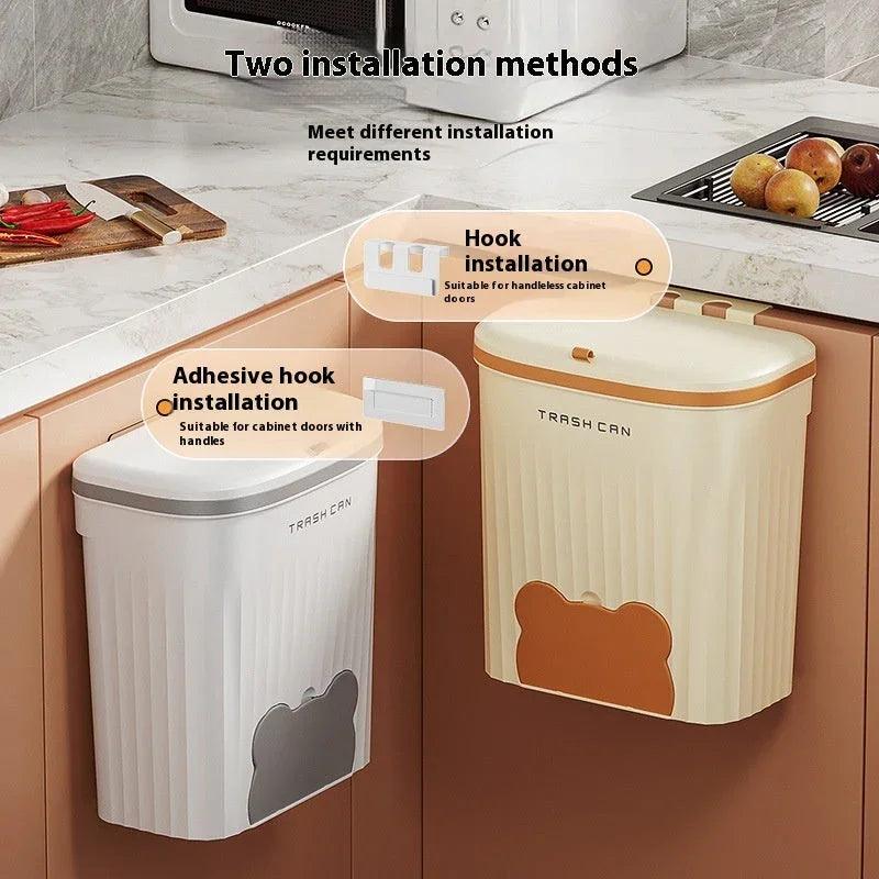 Wall-mounted Household Toilet Kitchen Waste Storage Bucket With Lid