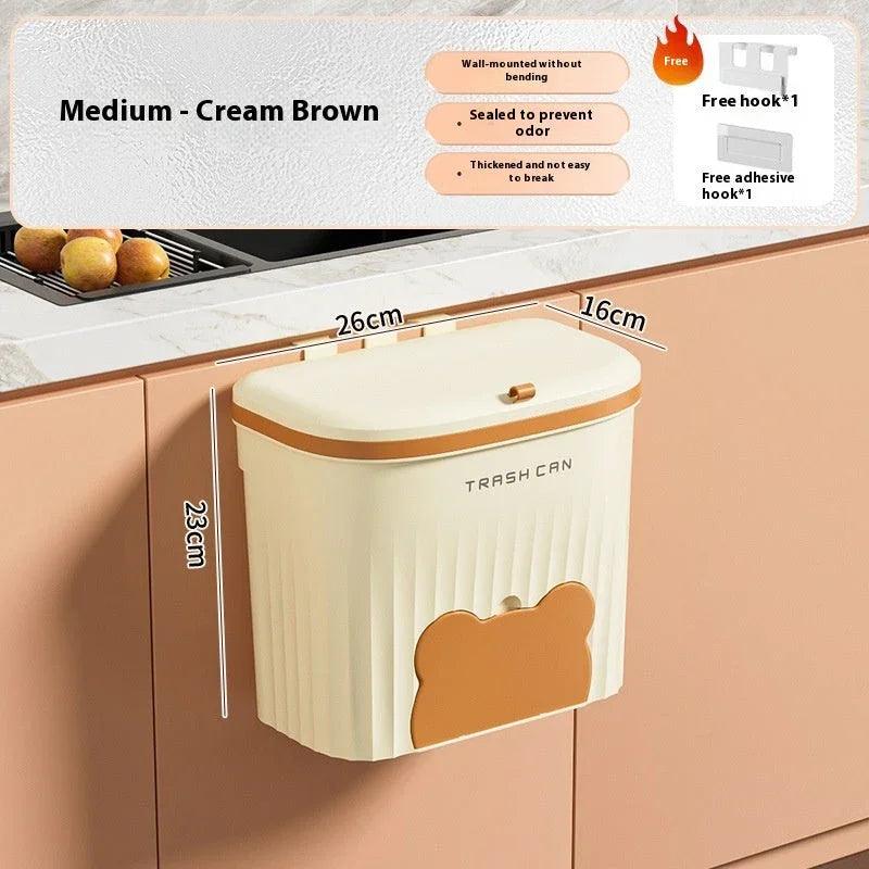 Wall-mounted Household Toilet Kitchen Waste Storage Bucket With Lid