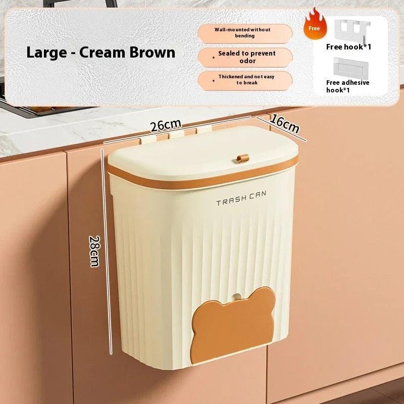 Wall-mounted Household Toilet Kitchen Waste Storage Bucket With Lid