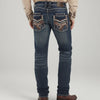 Eagle Warrior Men’s Premium Bootcut Jeans. Tribal Embroidered 7-Pocket Stretch Denim