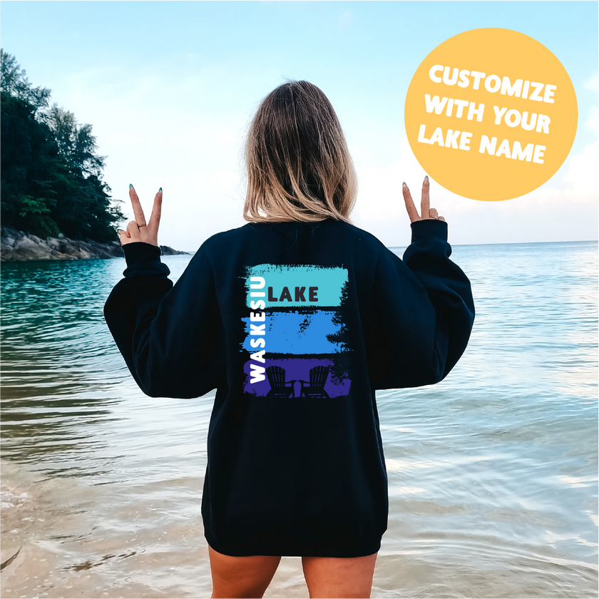 Custom Lake Silhouette Personalized Sweatshirt | Summer Apparel