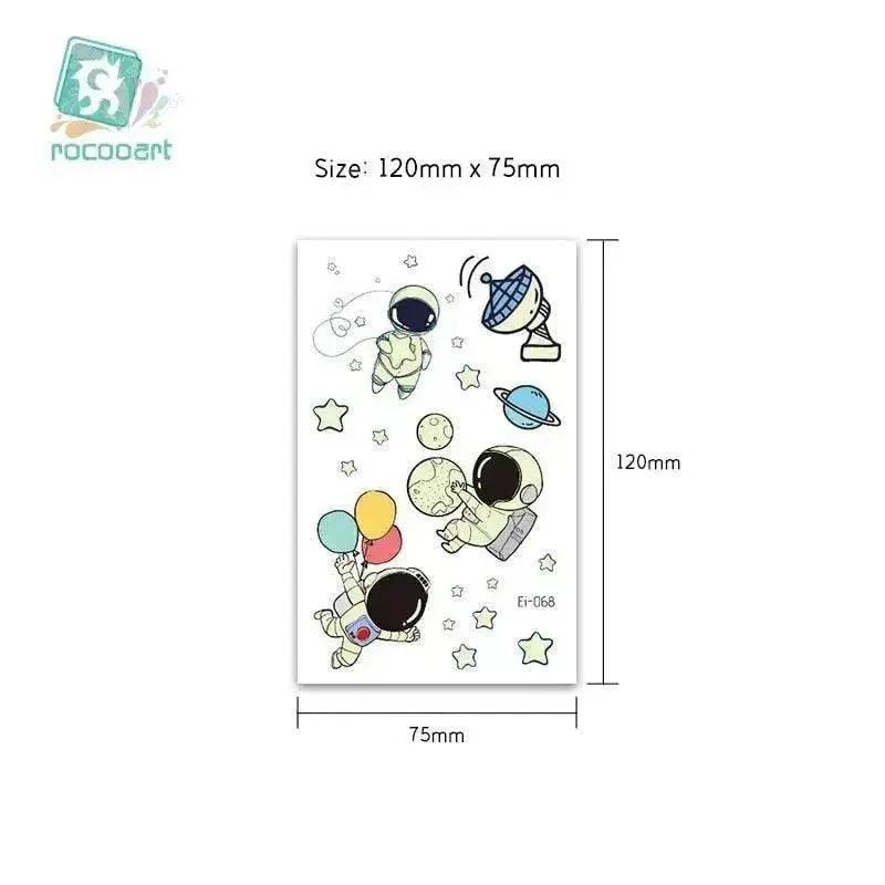 Waterproof kids aerospace luminous tattoo stickers