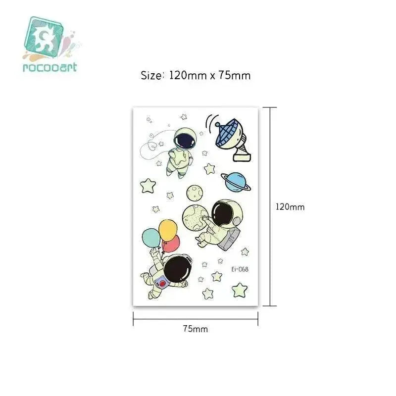 Waterproof kids aerospace luminous tattoo stickers
