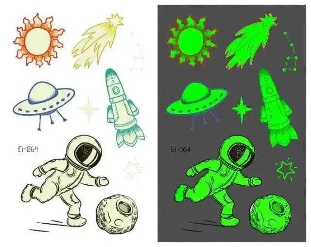 Waterproof kids aerospace luminous tattoo stickers