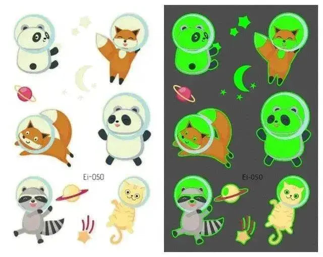Waterproof kids aerospace luminous tattoo stickers