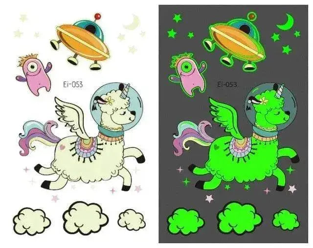Waterproof kids aerospace luminous tattoo stickers