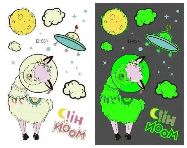 Waterproof kids aerospace luminous tattoo stickers