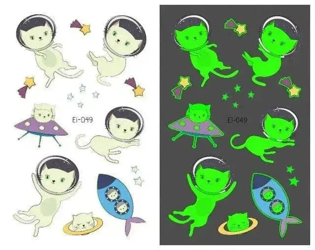 Waterproof kids aerospace luminous tattoo stickers