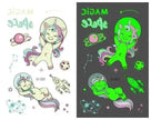 Waterproof kids aerospace luminous tattoo stickers