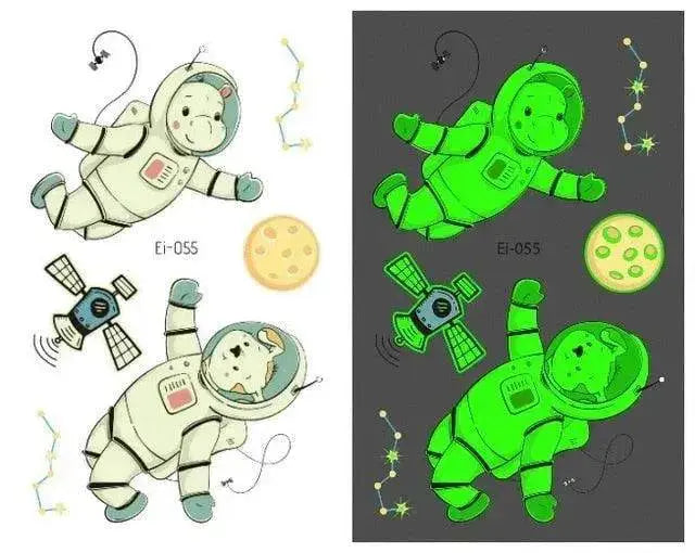 Waterproof kids aerospace luminous tattoo stickers