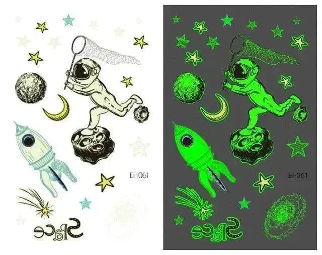 Waterproof kids aerospace luminous tattoo stickers