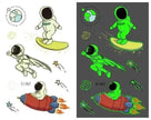 Waterproof kids aerospace luminous tattoo stickers