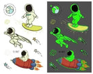 Waterproof kids aerospace luminous tattoo stickers