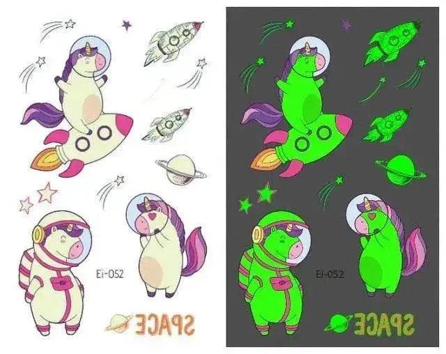 Waterproof kids aerospace luminous tattoo stickers